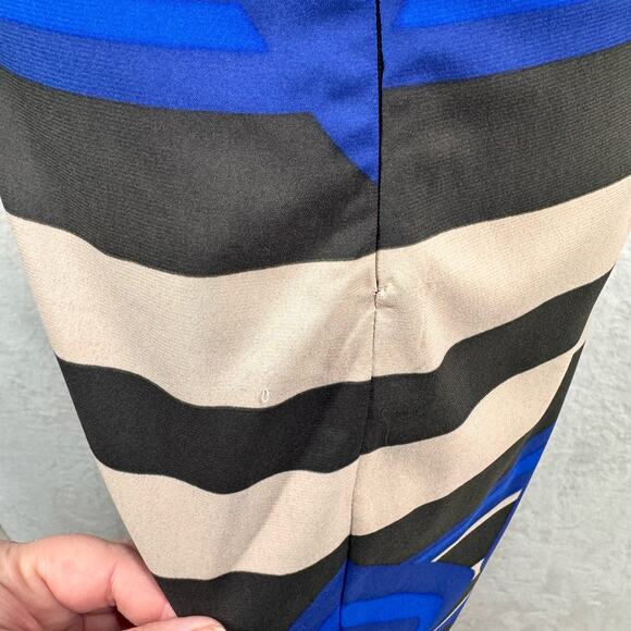 Mara Hoffman Keeper Midi Dress Blue Geometric Sheath Beach Resort Vacay Size 4 - Picture 9 of 11